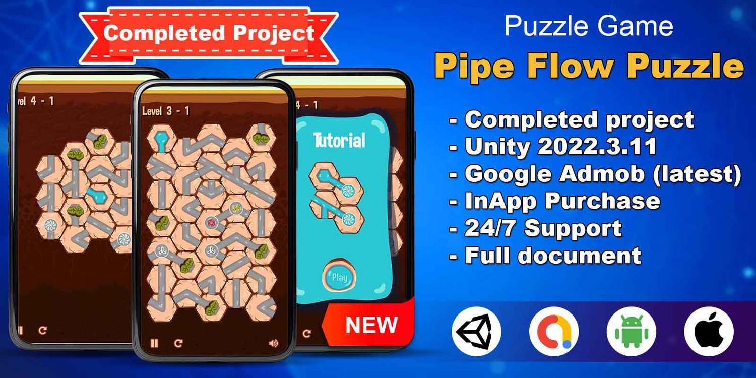 Unity 2D Puzzle Game Template 2d puzzle game unity pipe puzzle game pipe game unity pipe connect unity