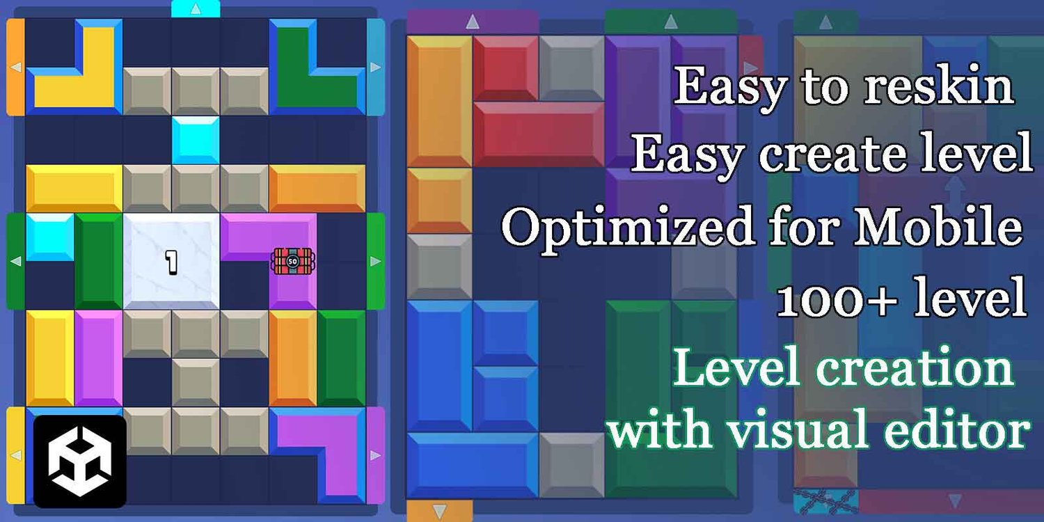 Unity 2D Puzzle Game Template unity sliding puzzle game color block jam unity source code unity block puzzle game