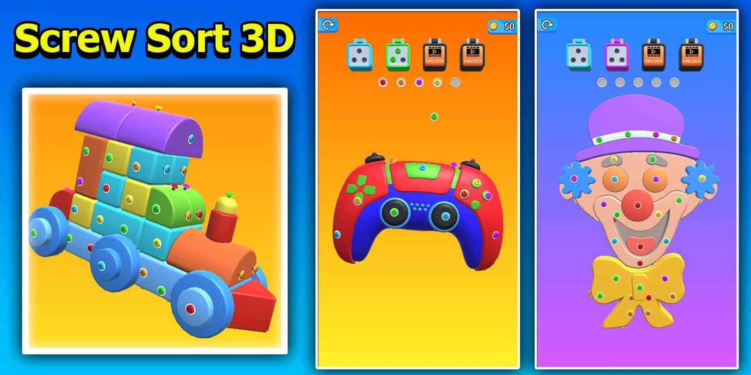 Screw Sort unity 3d puzzle game template