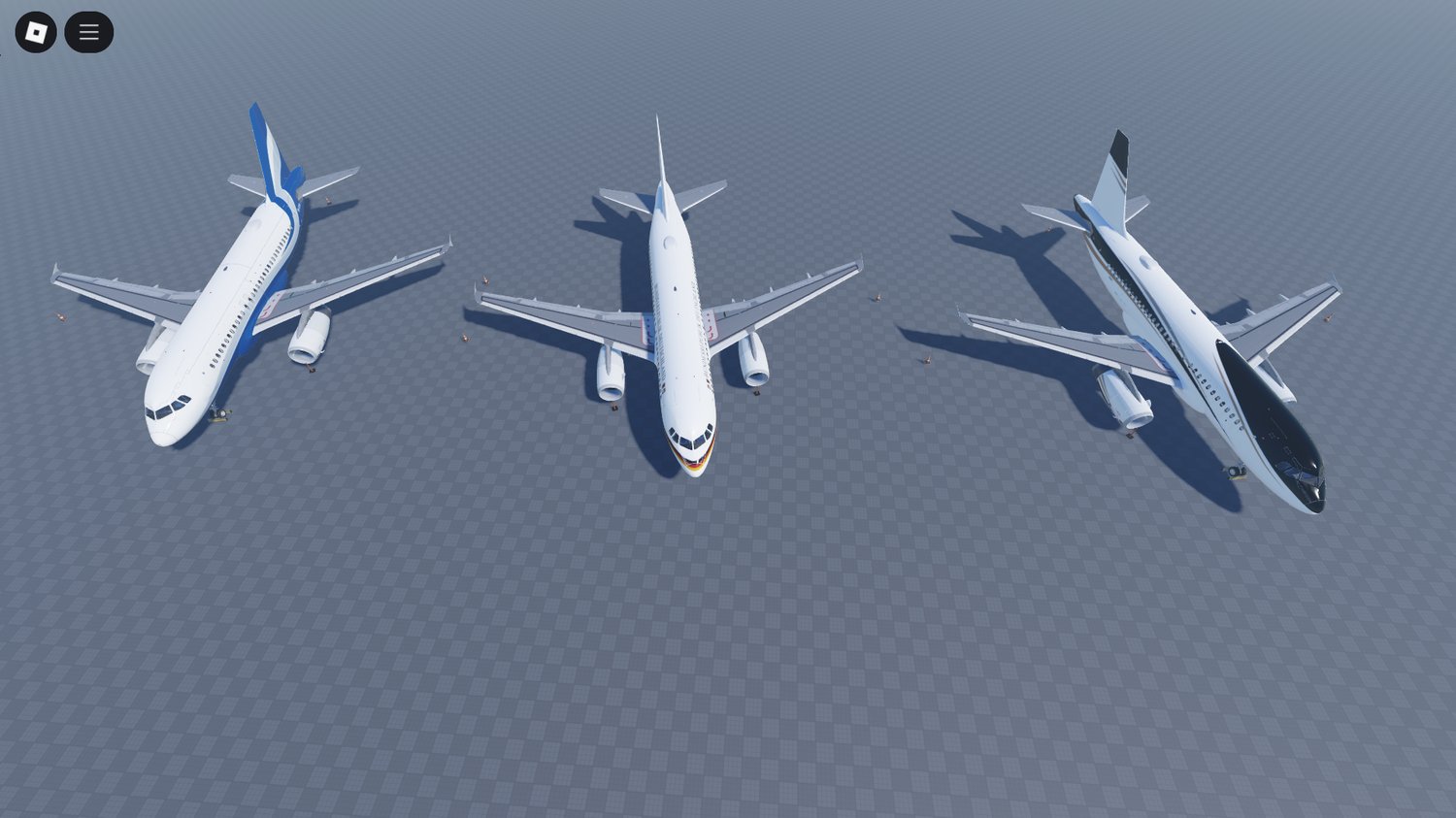 Roblox A-319ACJ private jet exterior view