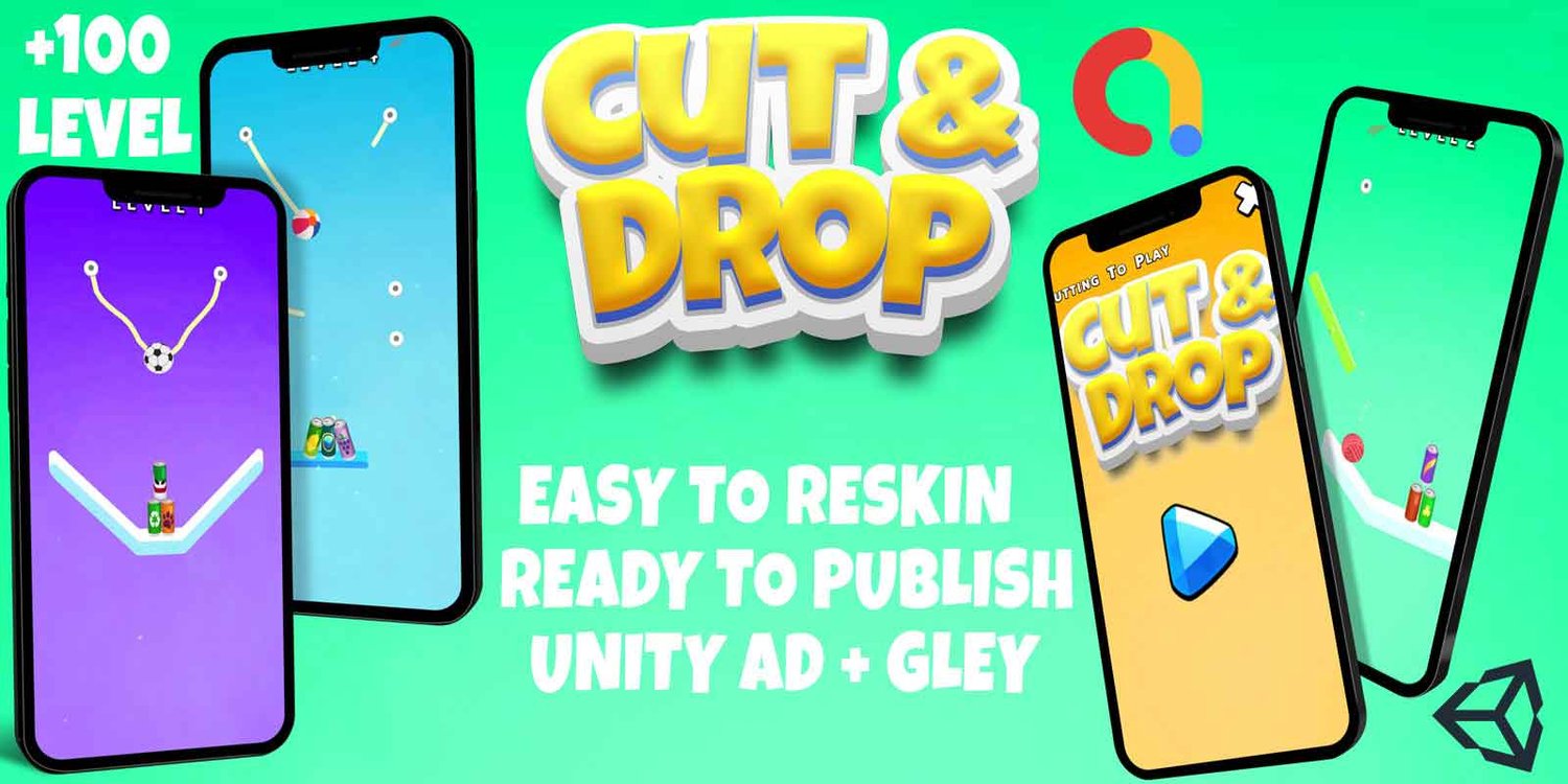 Cut And Drop Puzzle Unity 3d puzzle game template