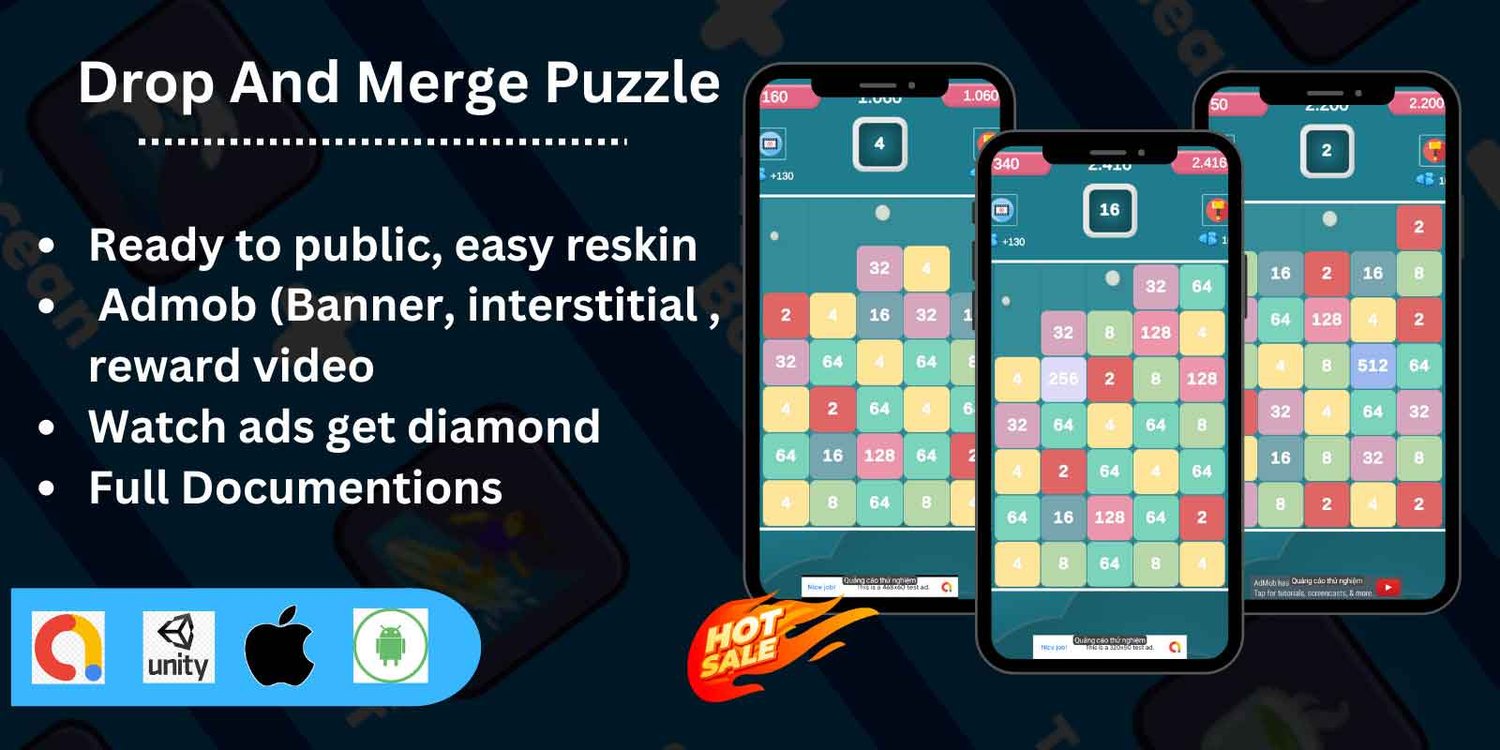 Unity 2D Puzzle Game Template merge game unity merge game template unity block puzzle game
