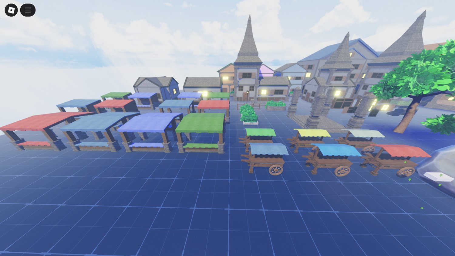 Roblox medieval pack with buildings and trees