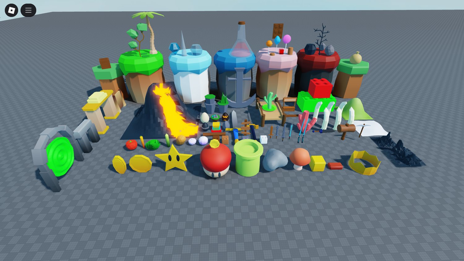 Super Mario low poly assets pack for Roblox games