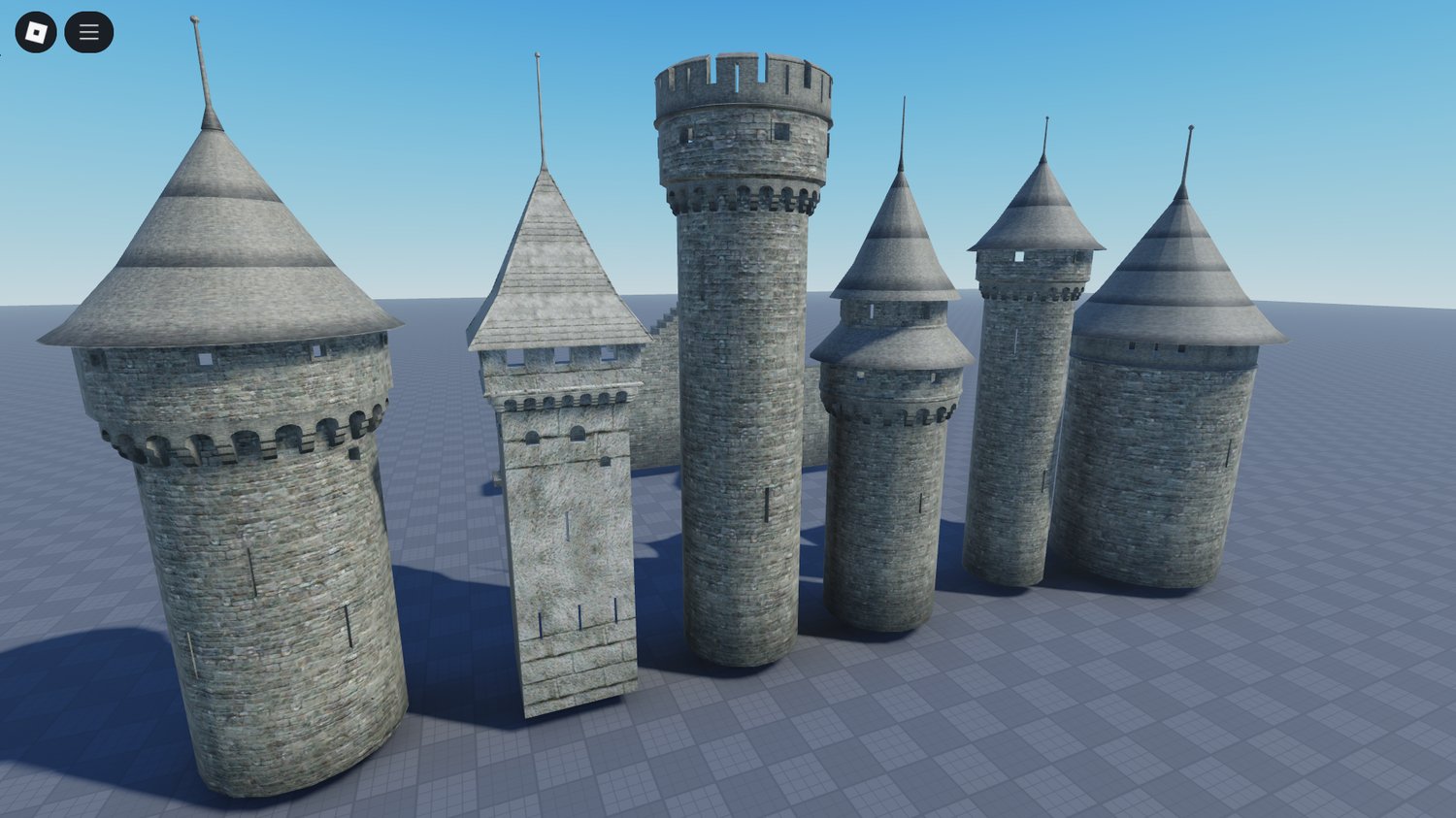High-quality medieval castle building set for Roblox