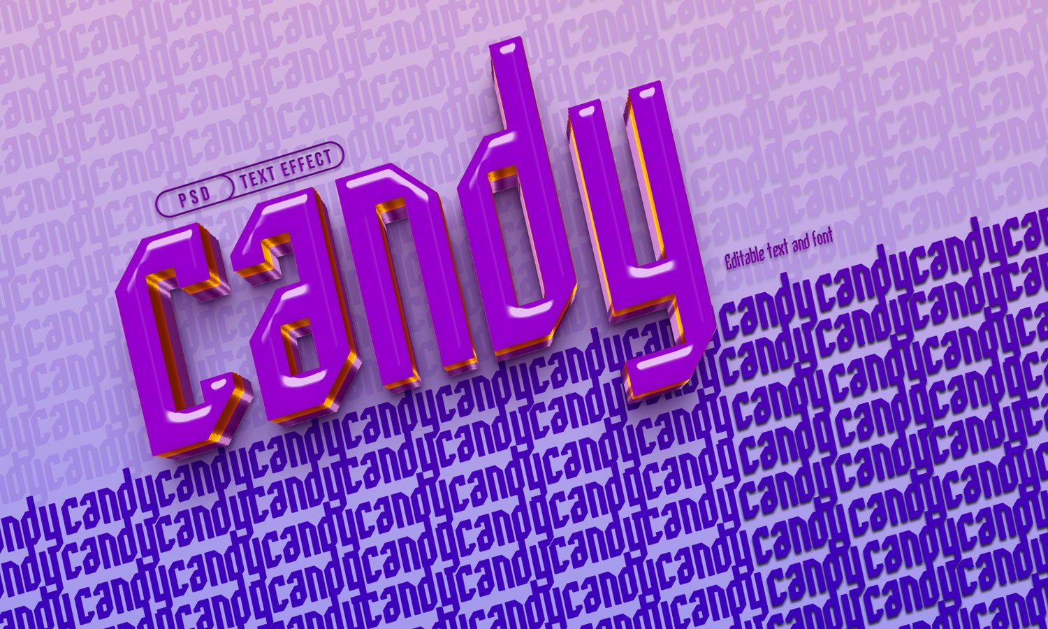 Candy Purple Text Effect Download stunning PSD text effects to instantly upgrade your designs! From 3D, neon, chrome, retro, to fire and glitch styles—these editable templates are perfect for Photoshop users who want professional results fast. Fully layer