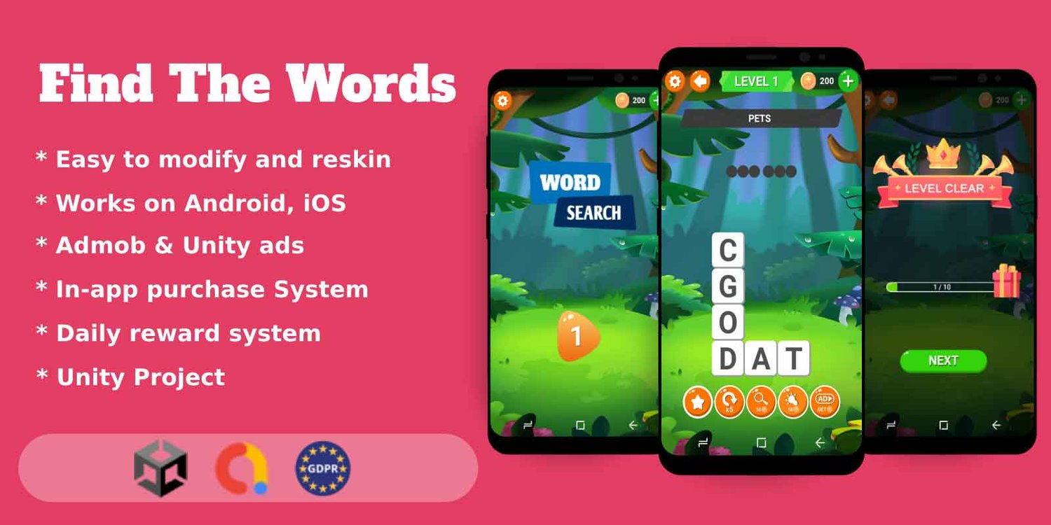 Unity 2D Puzzle Game Template unity word search puzzle unity word game template word puzzle unity