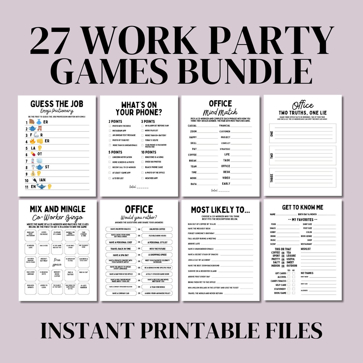 27 Printable Office Party Games – Fun Team Building & Icebreaker