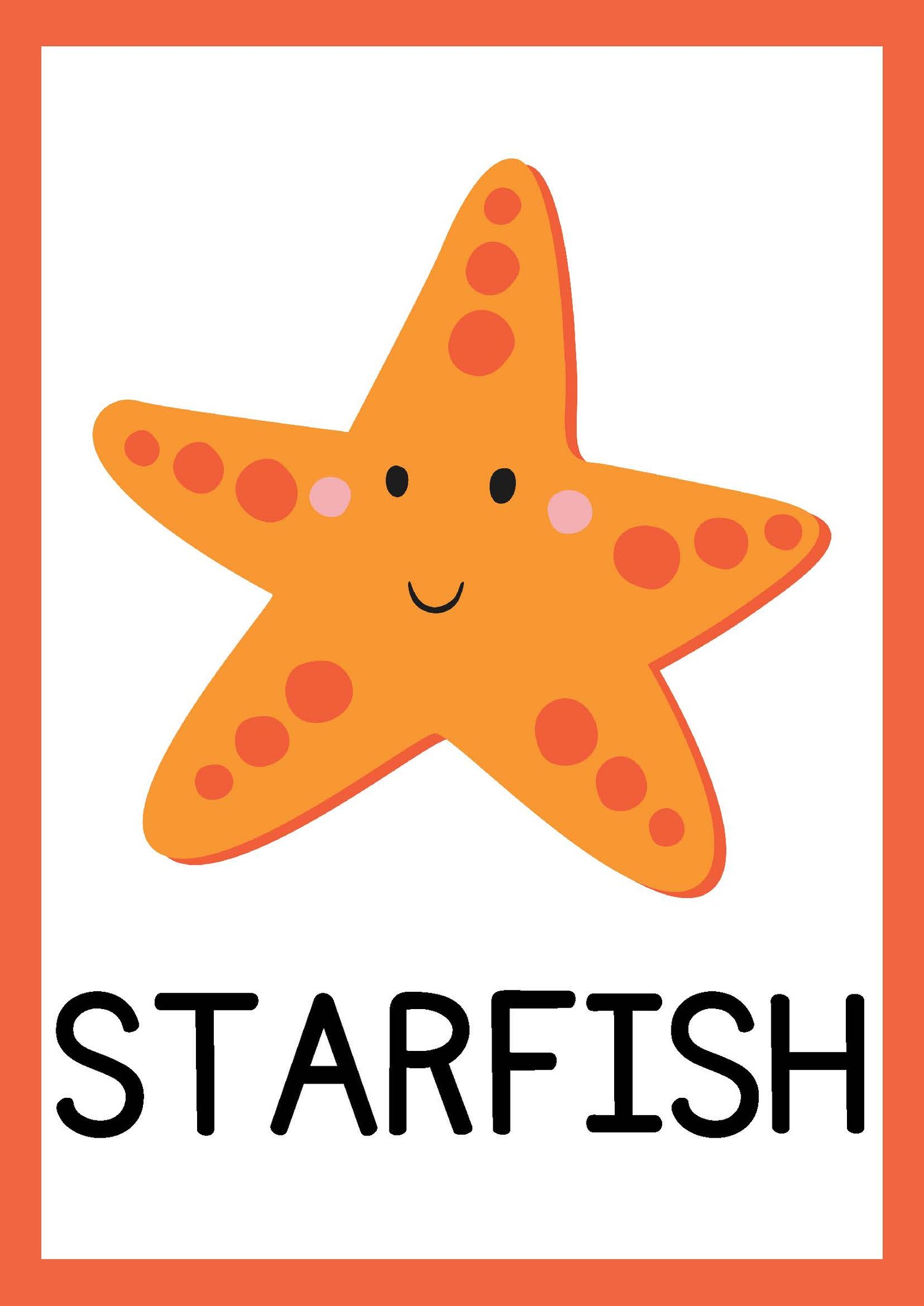 Sea Animals Big Flashcards in Blue and White Printable Style