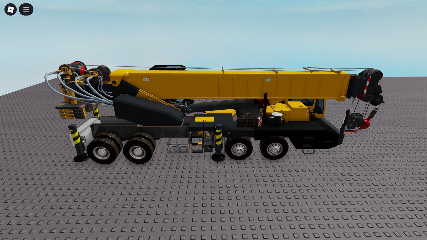 Rear crane attachment on Roblox heavy vehicle