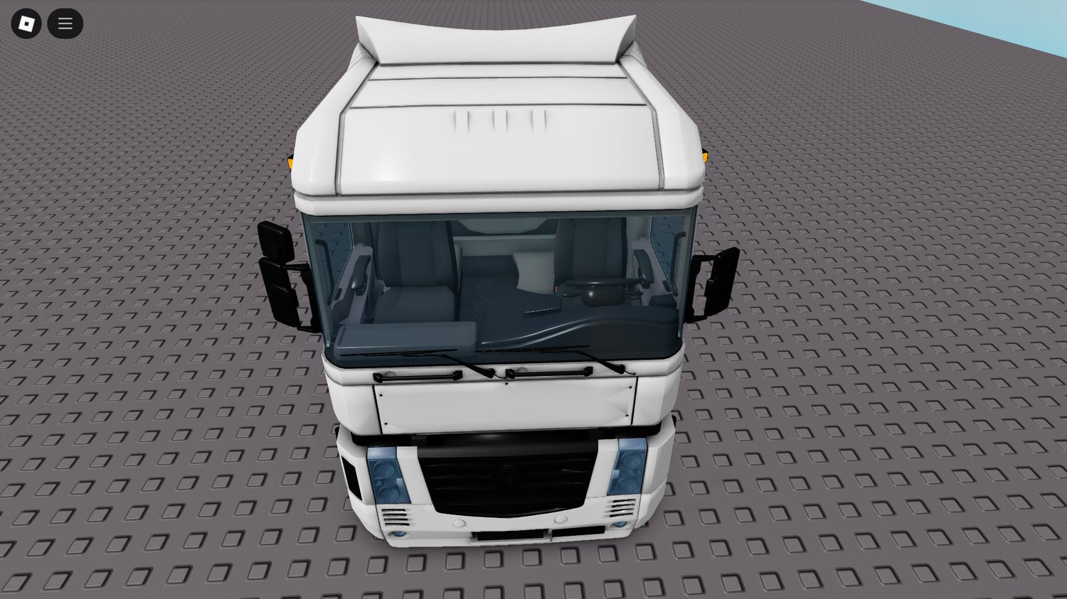 Interior of White Magnum truck in Roblox