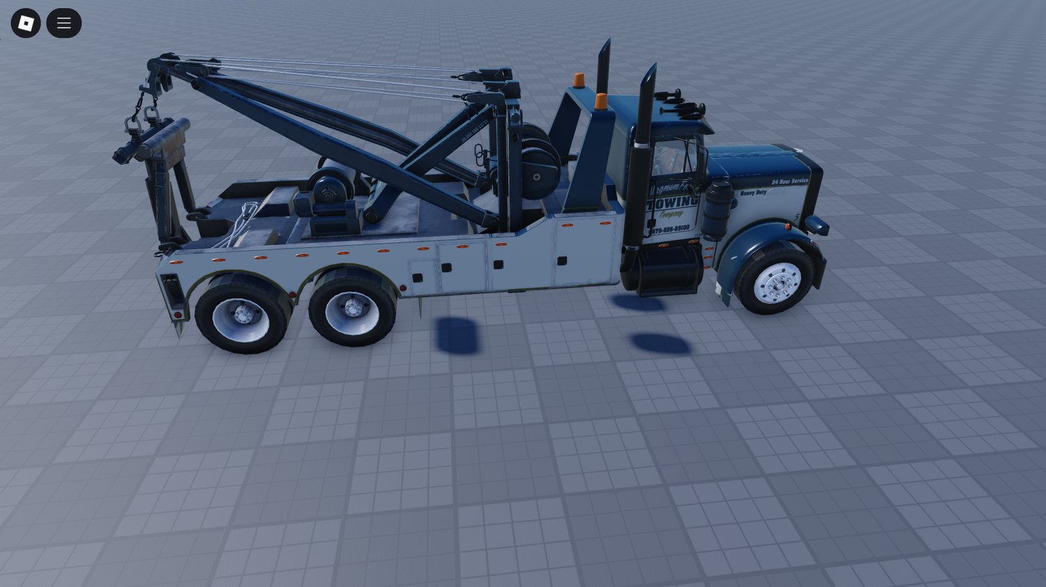 Fully detailed interior of Peterbilt truck in Roblox