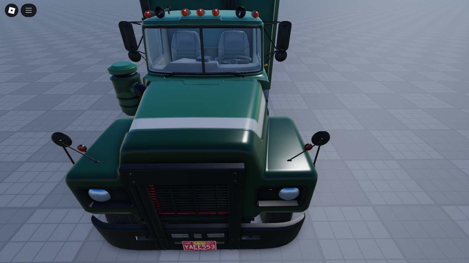 Side view of garbage truck in Roblox for roleplay games