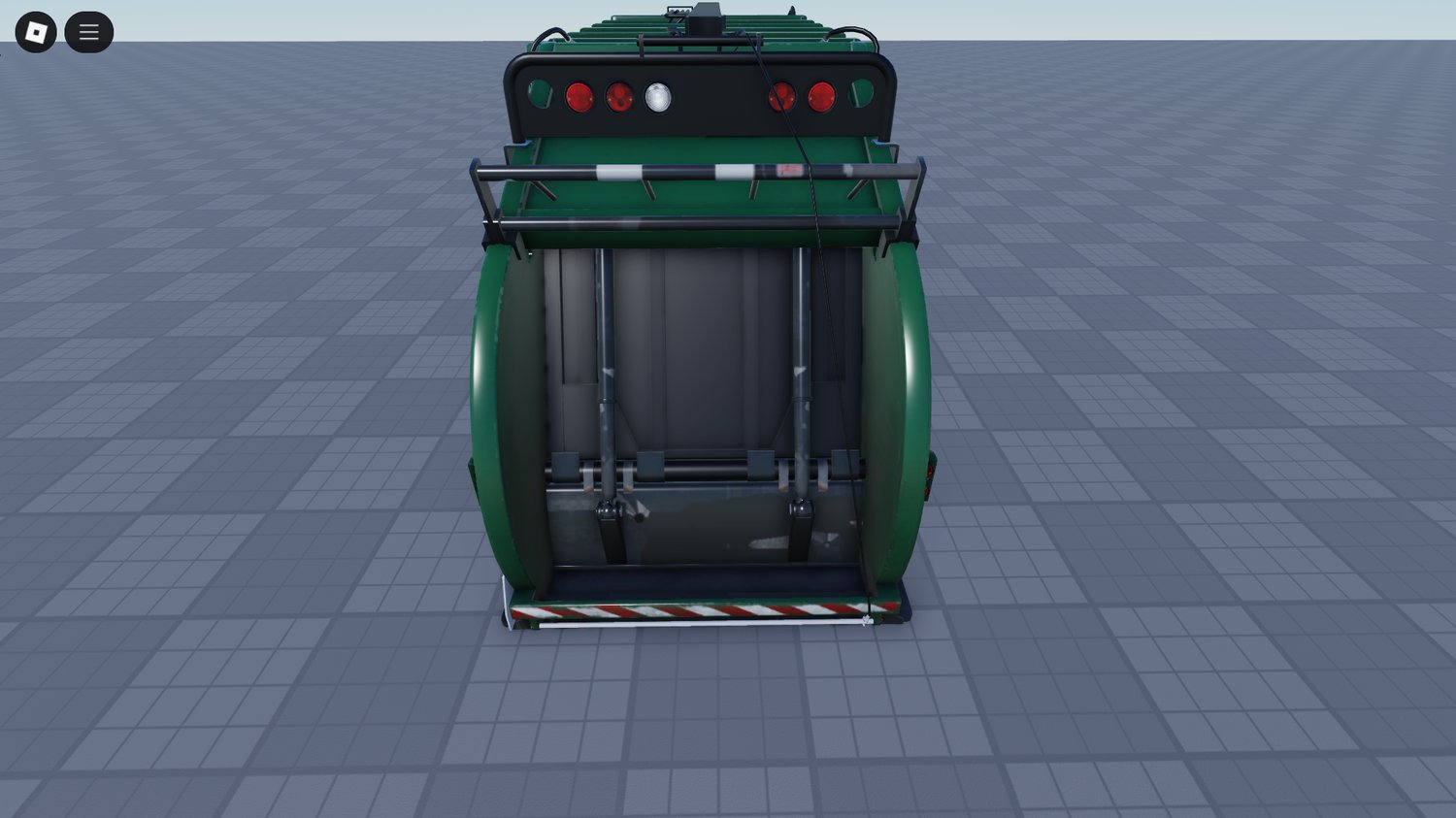 Rear garbage compartment on Roblox city vehicle