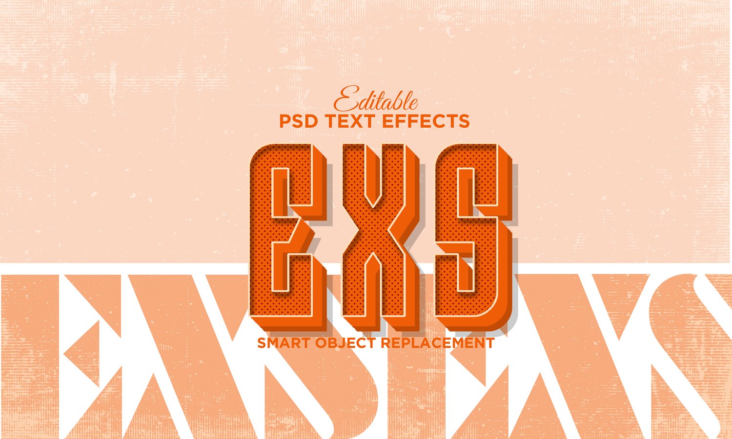 EXS Retro (PSD Text Effect | Template) Download stunning PSD text effects to instantly upgrade your designs! From 3D, neon, chrome, retro, to fire and glitch styles—these editable templates are perfect for Photoshop users who want professional results fas