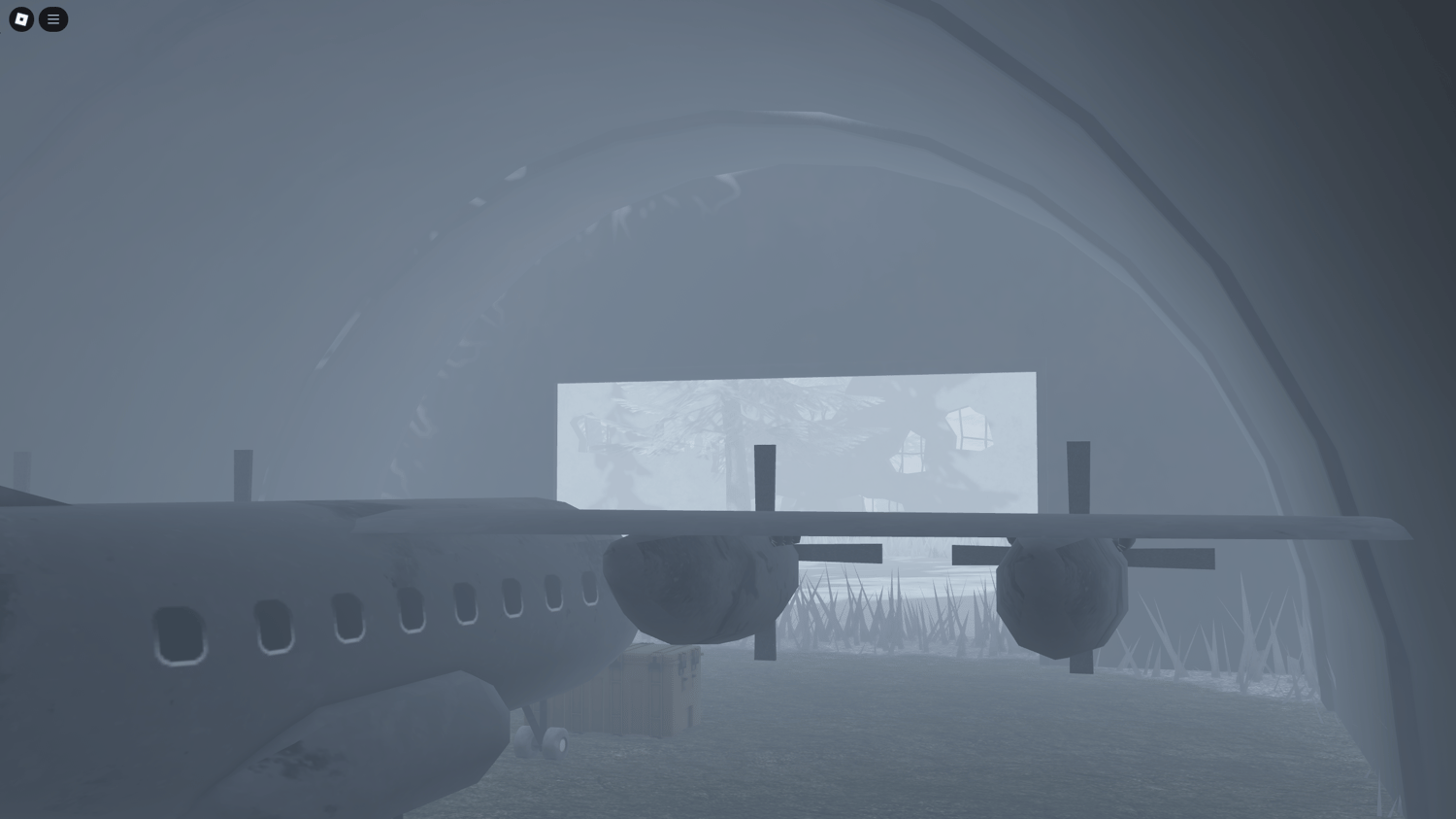 Roblox abandoned warzone with icy hills and roads