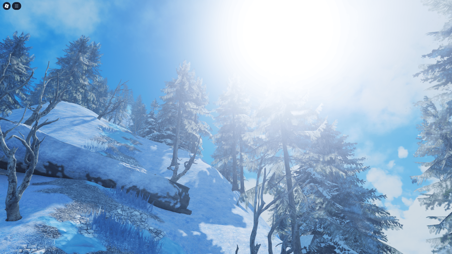 Massive fantasy winter forest map for Roblox