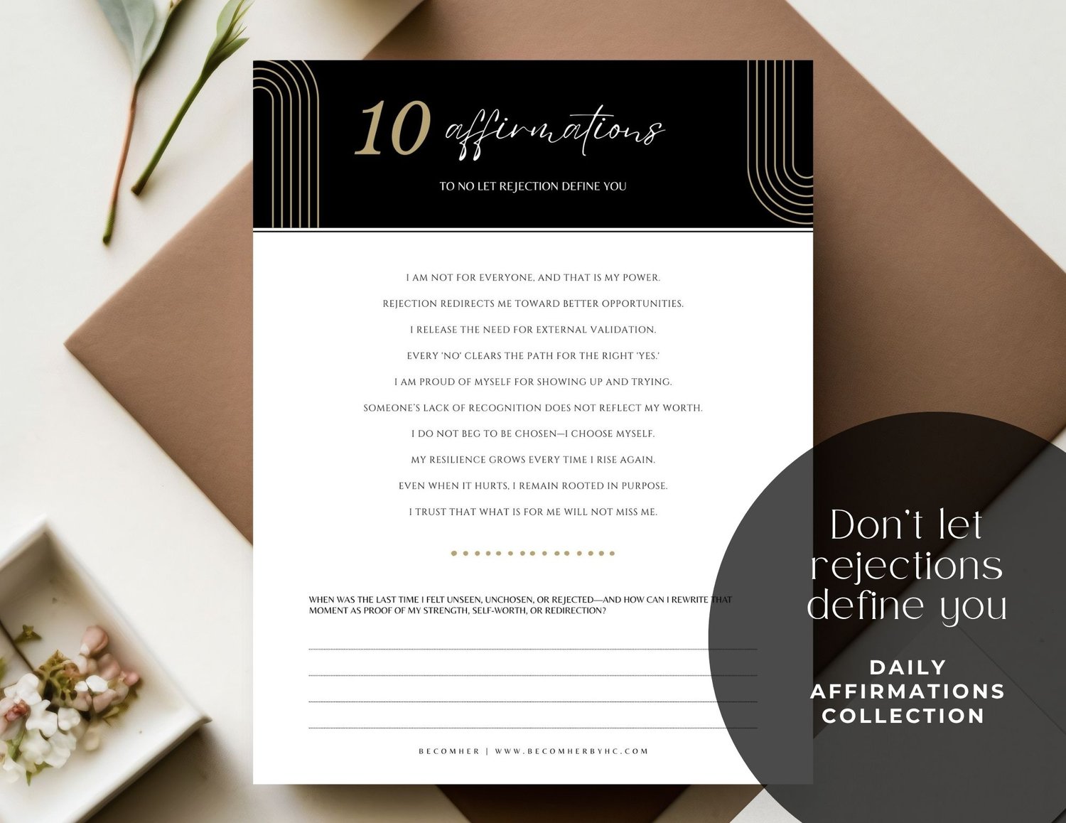 Printable Affirmation Page | Printable Affirmation Page | Rejection to ...