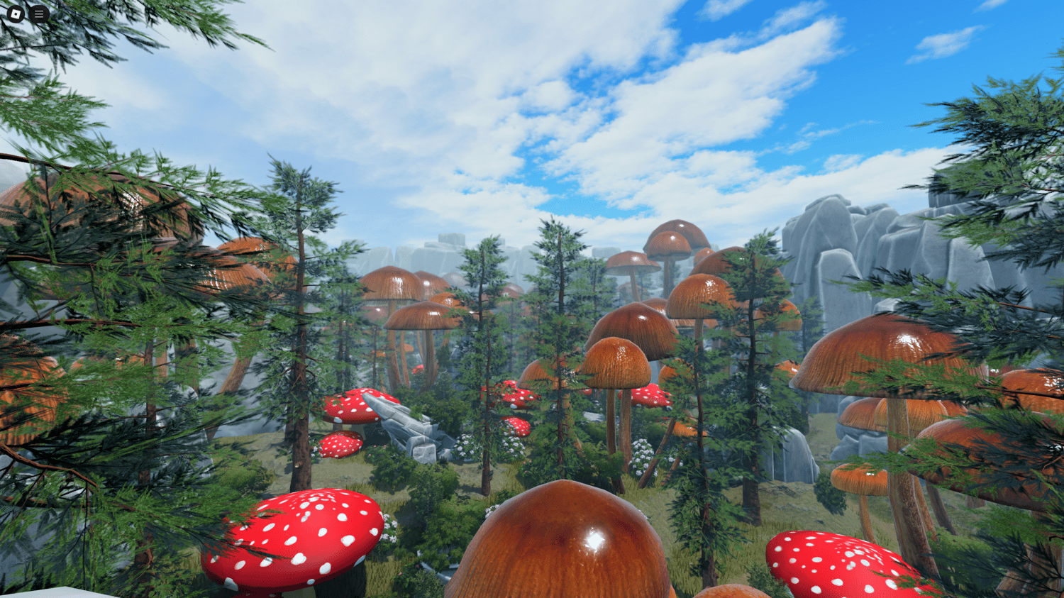 River flowing through Roblox mushroom valley