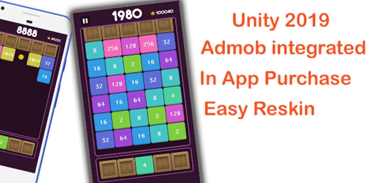 Unity 2D Puzzle Game Template merge game unity 2048 game template unity number merge puzzle game