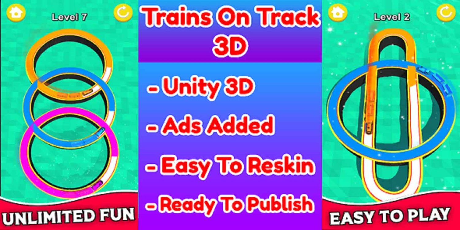 Trains On Track unity 3d puzzle game template unity puzzle game source code