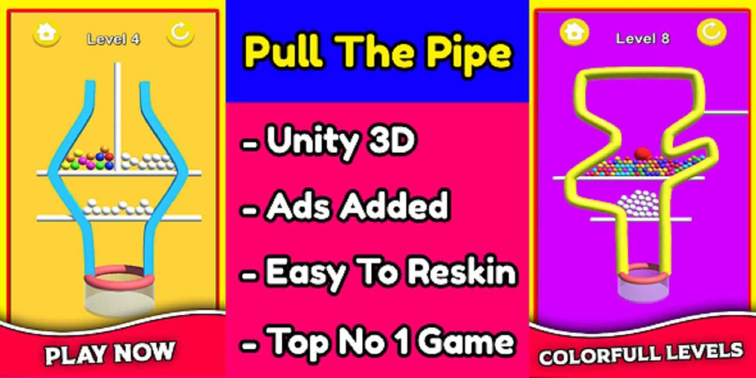 Pull The Pipe unity 3d puzzle game template unity puzzle game source code