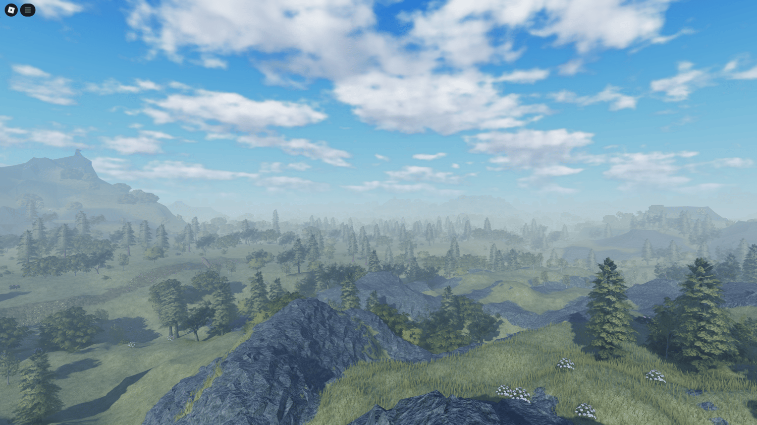 8000x8000 realistic terrain with pine trees and rivers