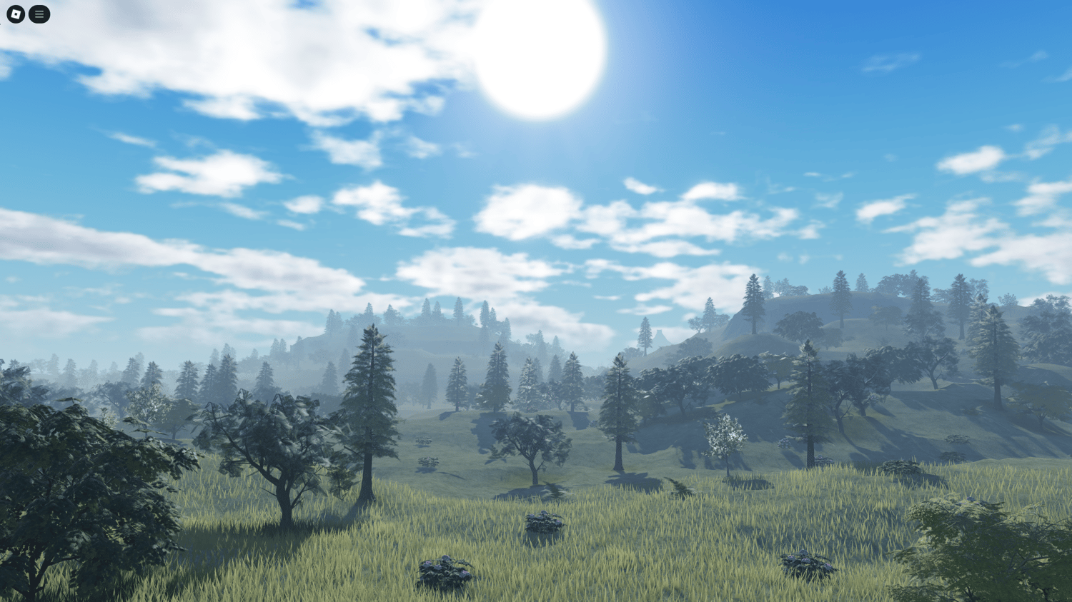 Dirt roads and pathways through large Roblox map