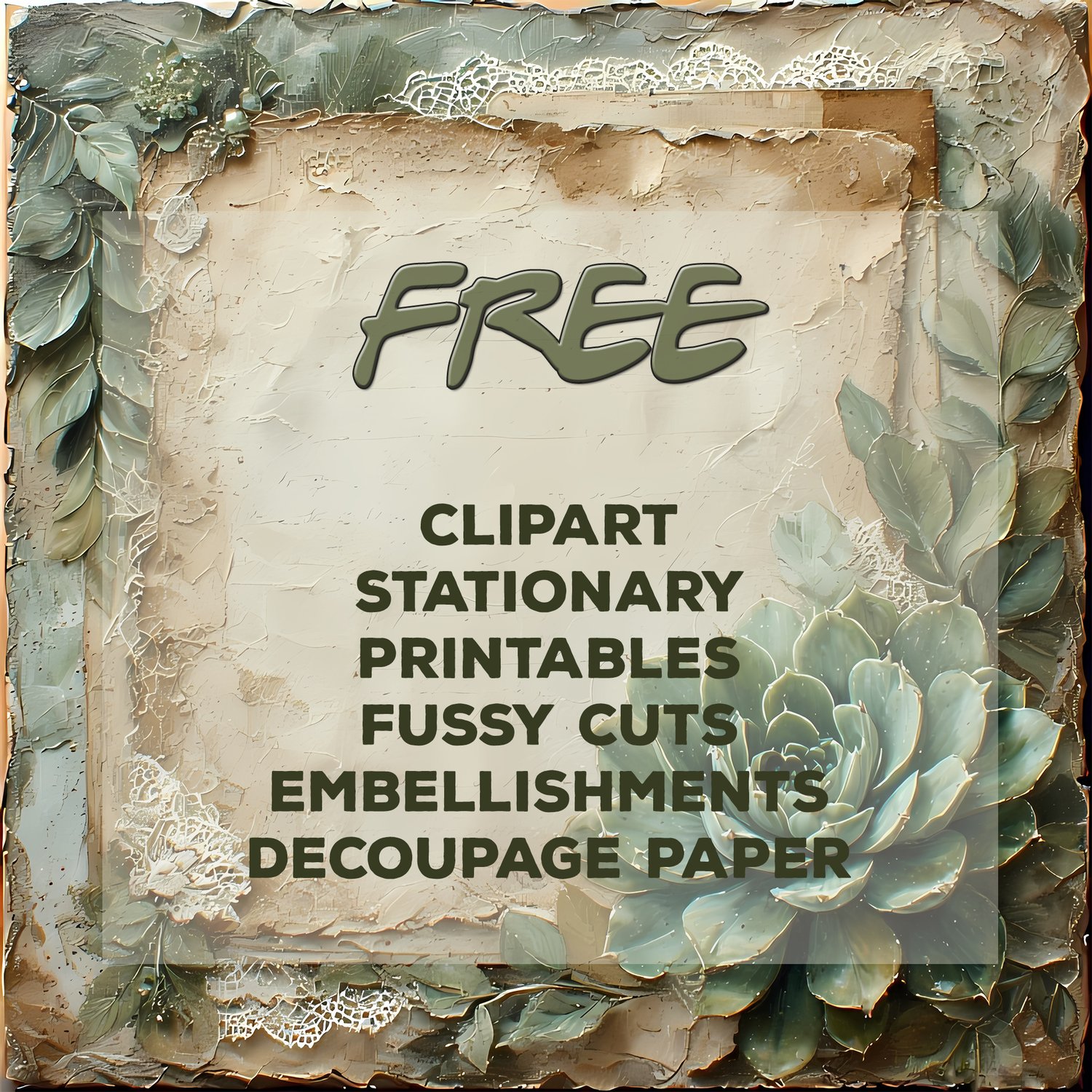 Succulent themed stickers, cacti themed pngs, succulents for scrapbooking, cacti junk journaling, succulent cacti fussy cuts, vintage cacti, antique paper