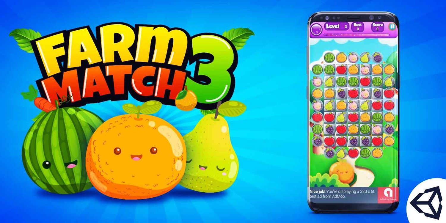 Farm Fruit unity 2d puzzle game template unity puzzle game source code unity match 3 puzzle game