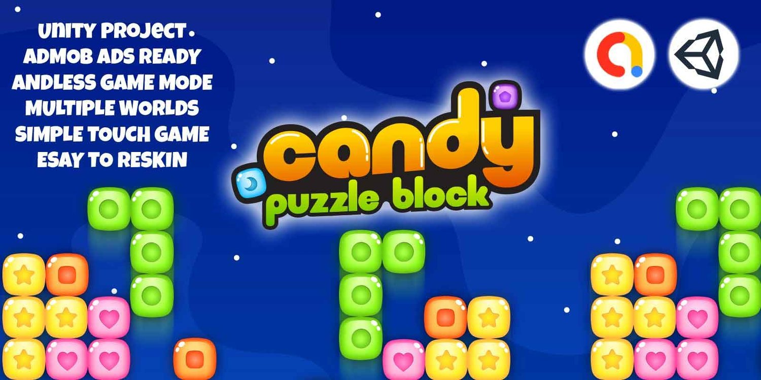 Candy Block Puzzle unity 2d puzzle game template unity puzzle game source code block game unity