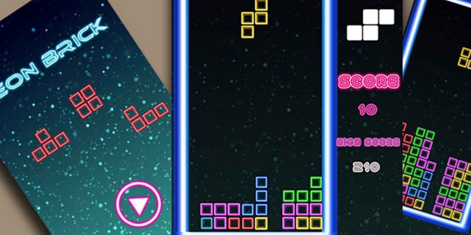 Classic Neon Tetris unity 2d puzzle game template unity puzzle game source code tetris game unity