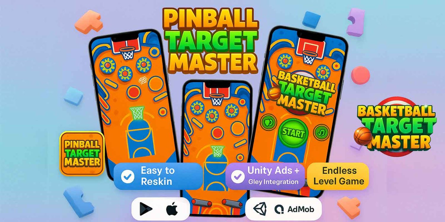 Pinball Target Master unity 2d casual game template unity casual game source code unity pinball game