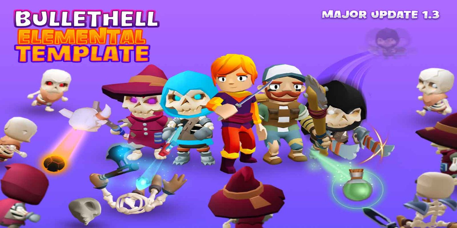 BulletHell Elemental unity 3d casual game template unity casual game source code