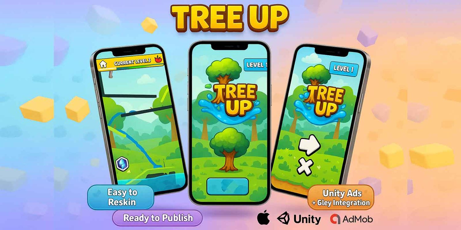 Tree Up unity 2d casual game template unity casual game source code