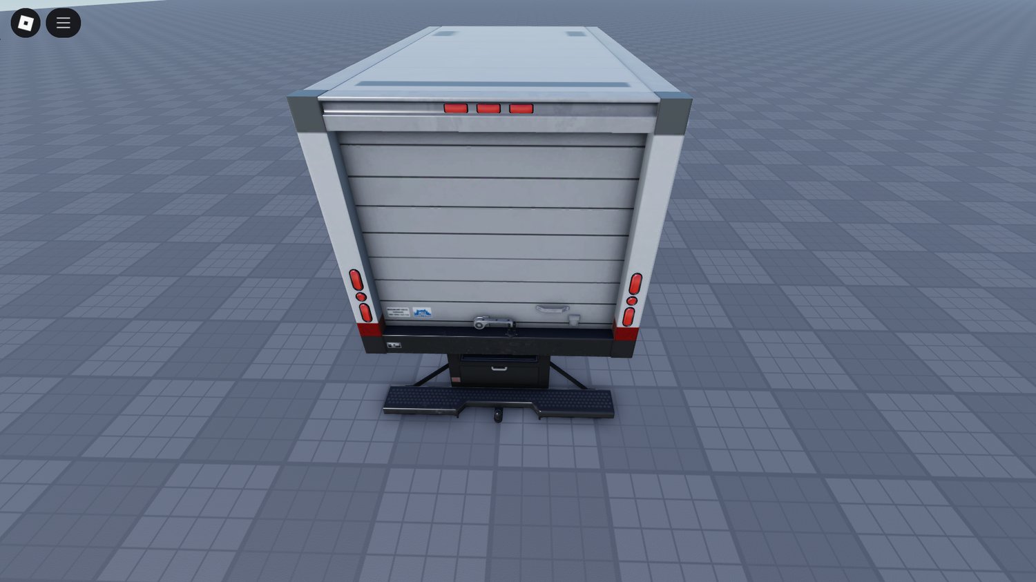 Rear view of box truck in warehouse RP