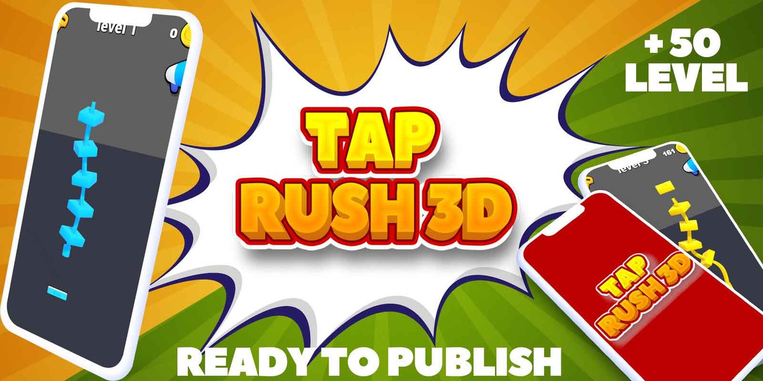 Tap Rush 3D unity hyper casual game template unity hyper casual game source code unity 3d template