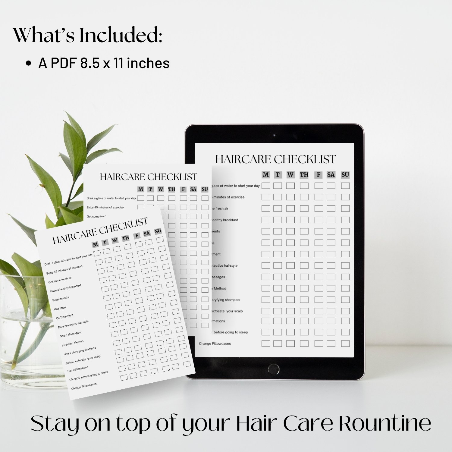 Hair care checklist, printable hair care workbook and planner - Payhip