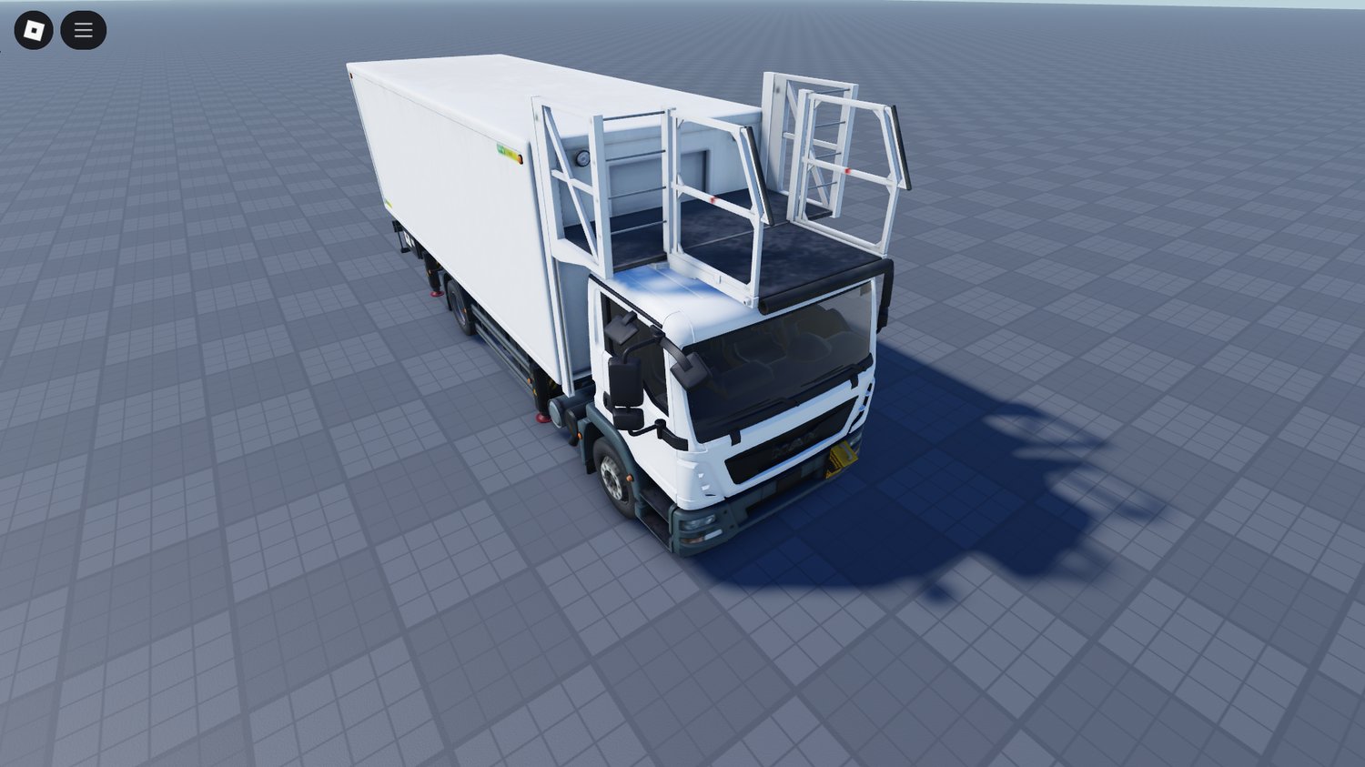 Top-down perspective of high-quality 3D truck