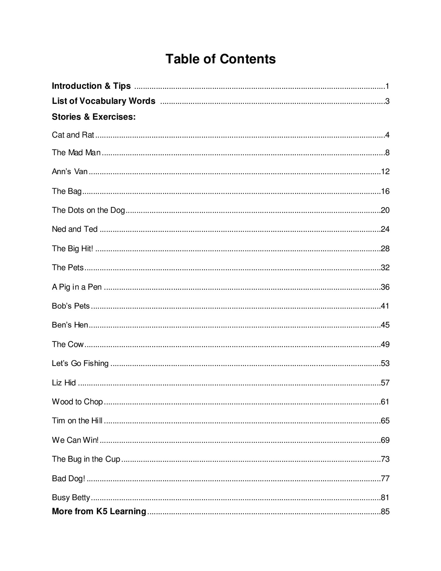 K5 Learning Reading Comprehension Workbook – Level A