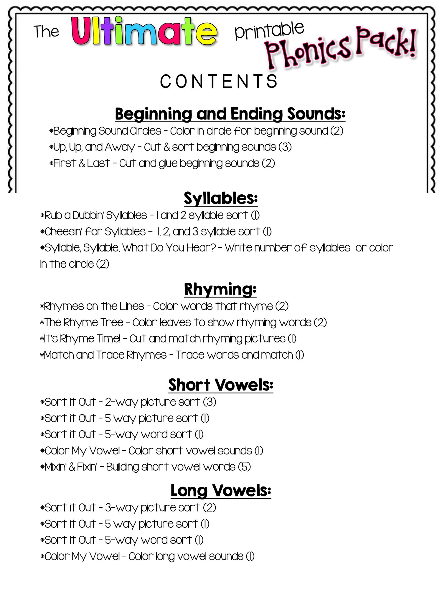 The Ultimate Phonics Printables – USA Edition