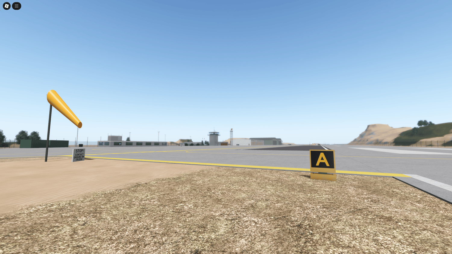 Realistic Roblox military airbase with aircraft hangars