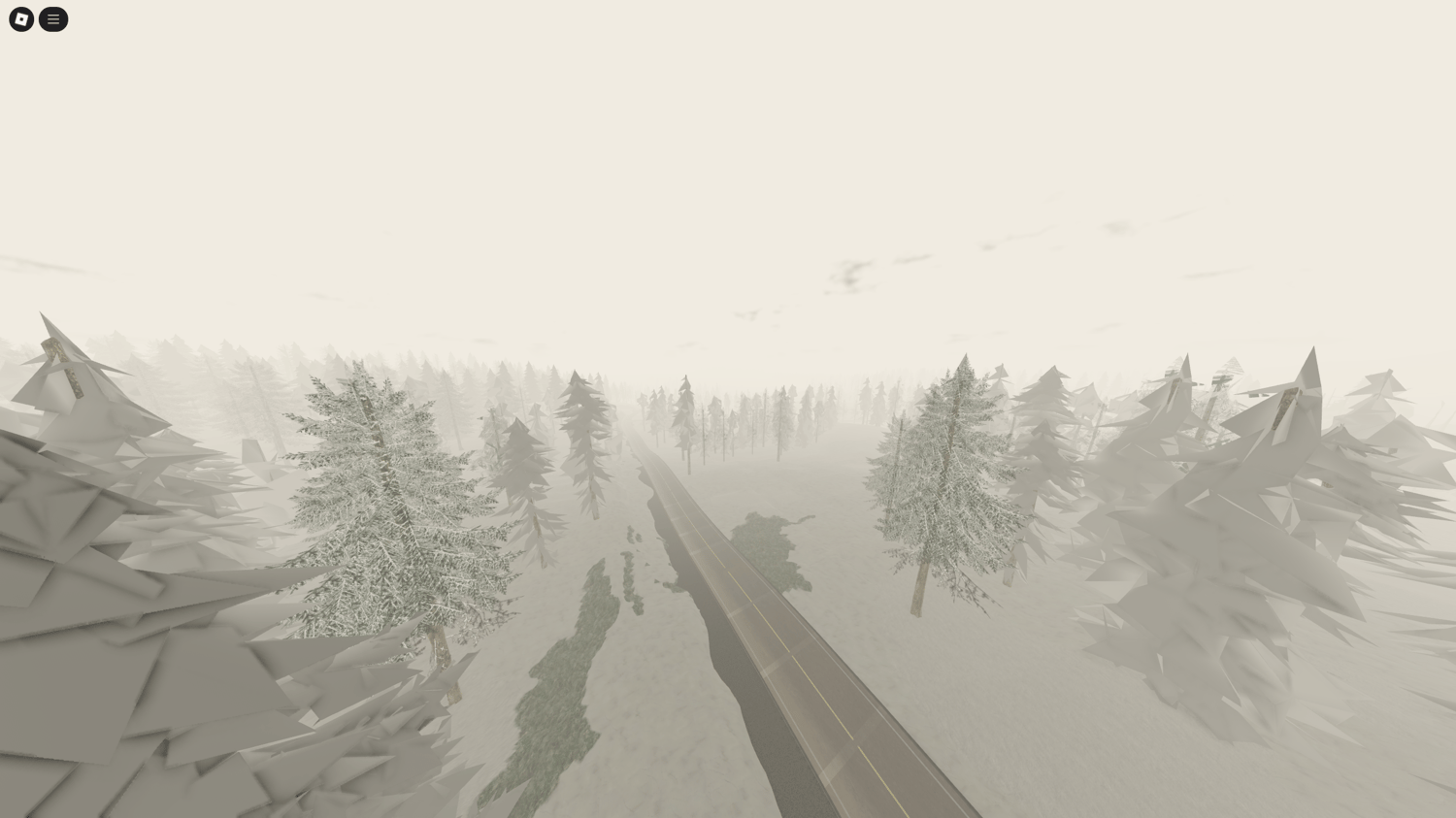 Snow-covered coastal terrain with forest