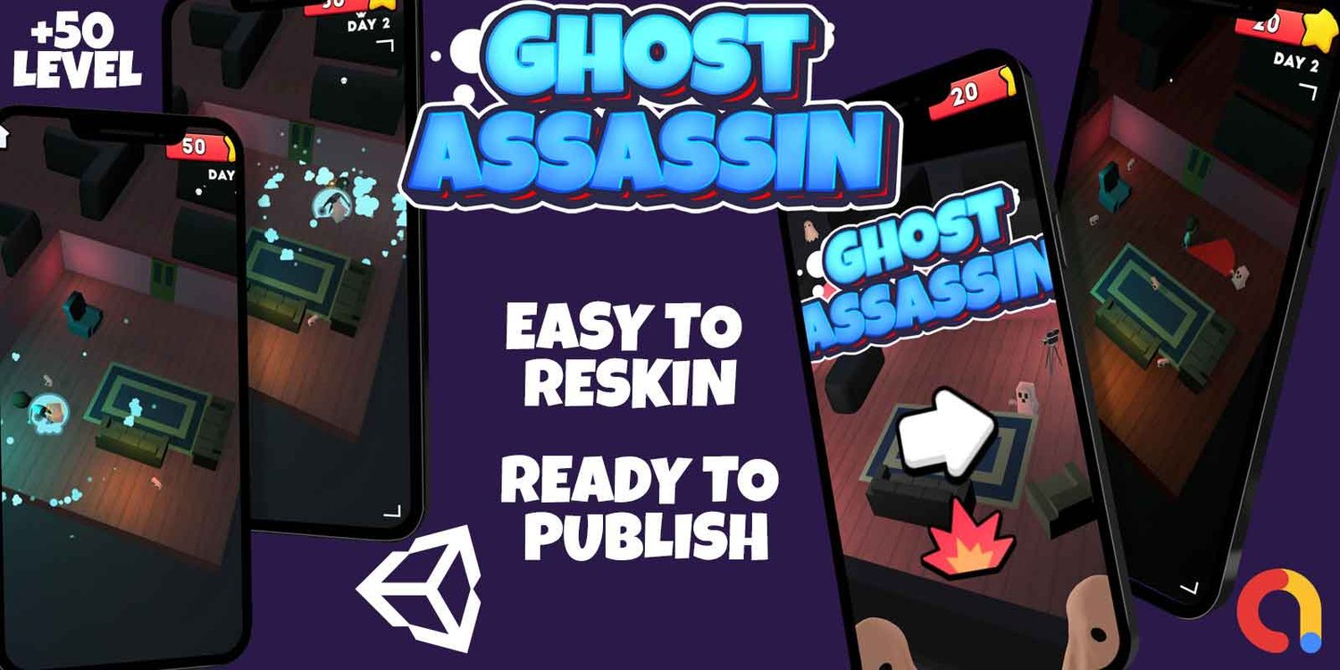 Ghost Assassin unity 3d casual game template unity casual game source code unity 3d template