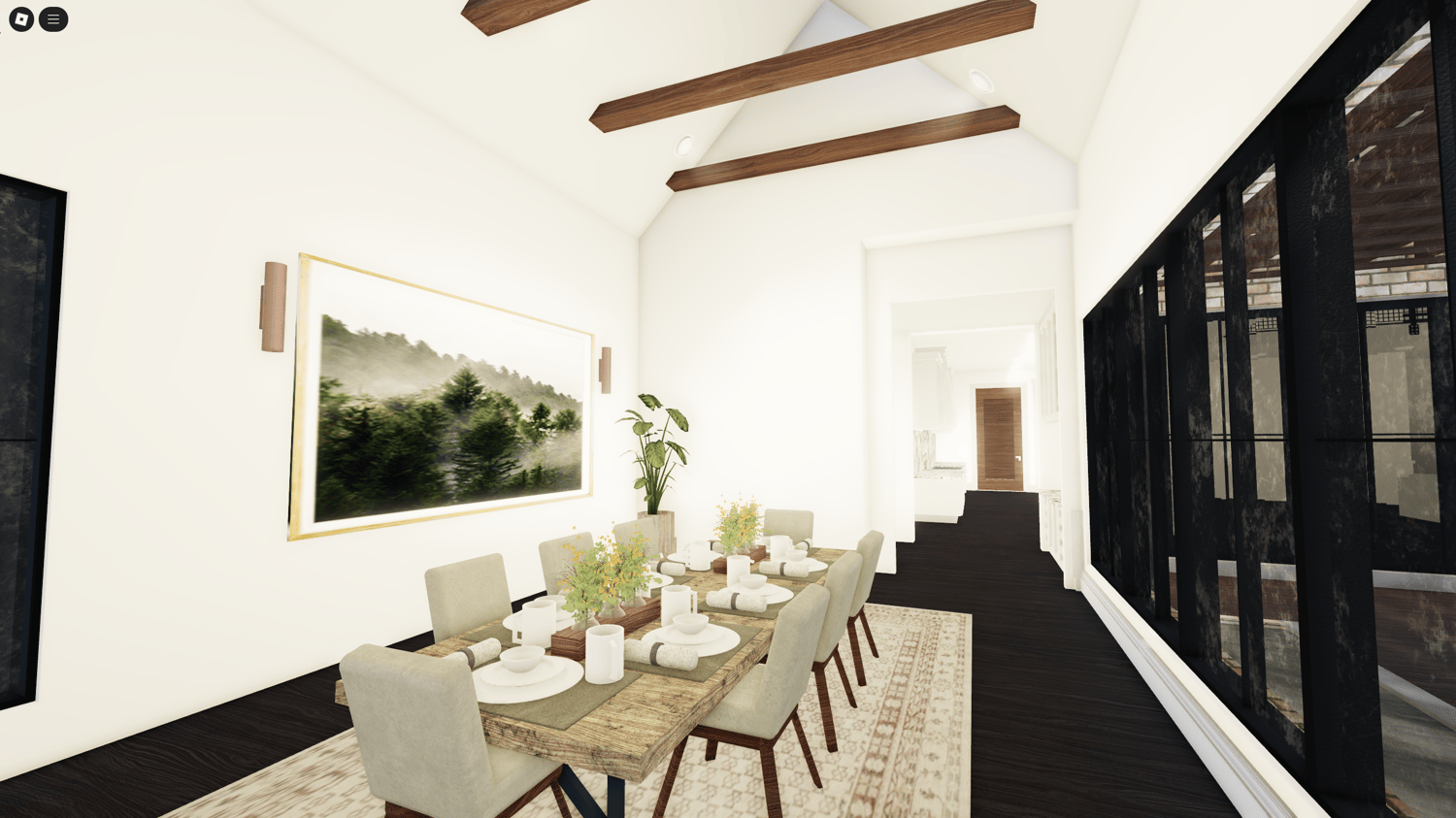 Interior of luxury mansion in Roblox