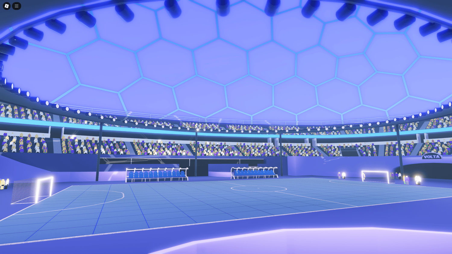 Team spawn bases and hexagon arena shield