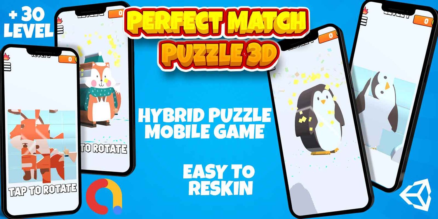 Perfect Match unity 3d puzzle game template unity puzzle game source code puzzle game puzzle game in unity 3d template