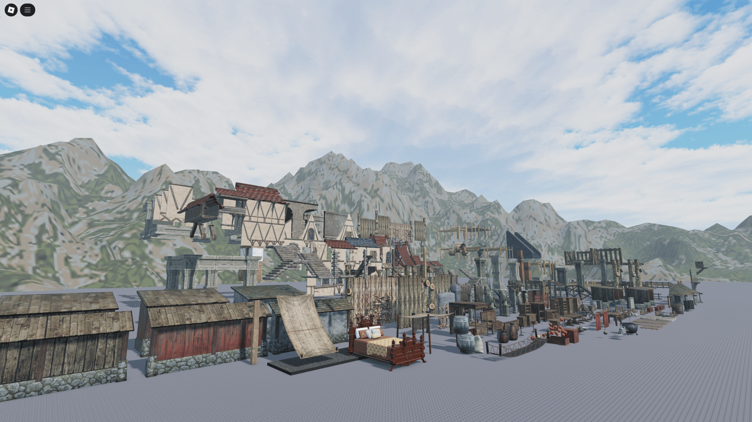 Castle walls, roofs, and modular pieces Roblox