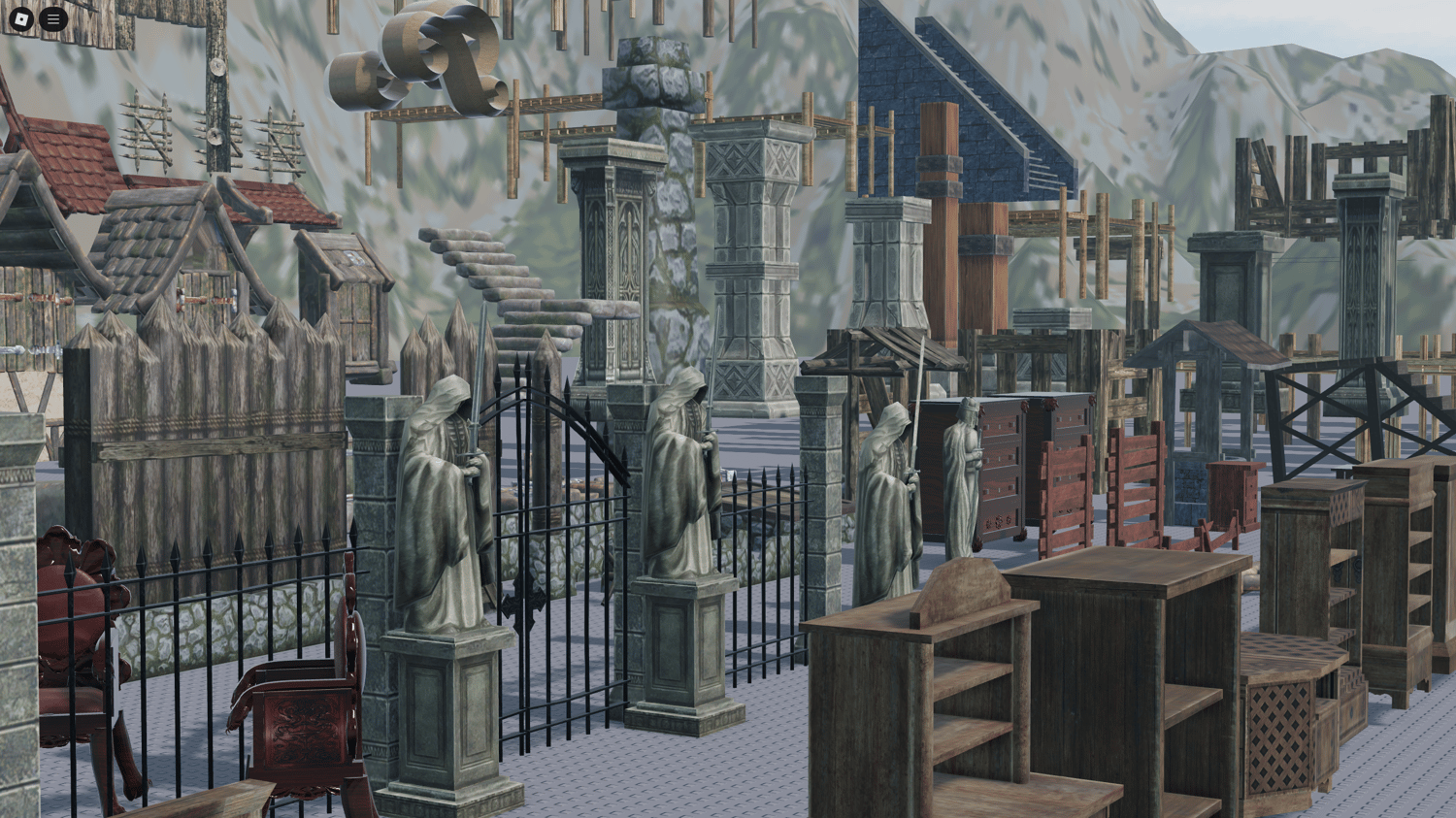Roblox renaissance statues and fences assets