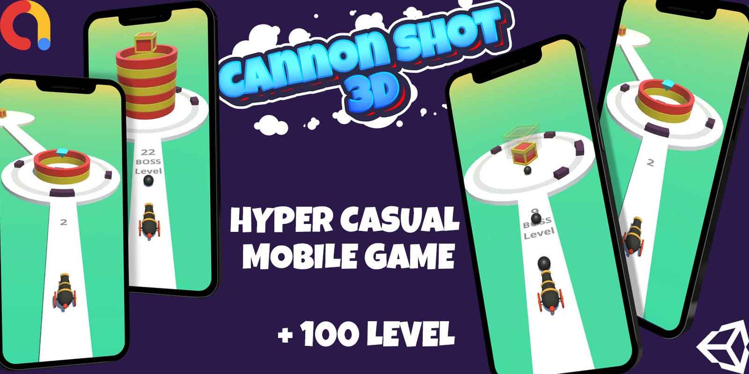 cannon shoot 3D unity hyper casual game template unity hyper casual game source code unity 3d template